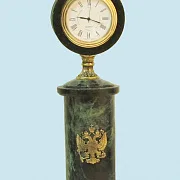 Настольные часы с гербом России и змеевиком, 250 мм — фотография 2