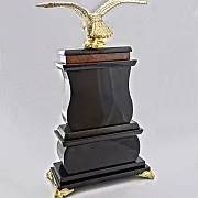 Часы «Орёл» с яшмой и долеритом, 160×75×275 мм — фотография 2