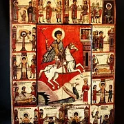 Икона Чудо Георгия о змие (с клеймами) — фотография 1