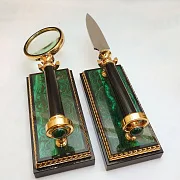 Настольный набор малахитовый. Златоуст — фотография 4