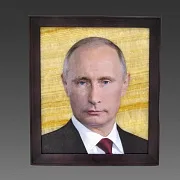 Картина «В.В. Путин» на ониксе в рамке из ясеня — фотография 2
