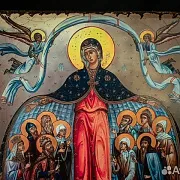 Икона "Покров Пресвятой Богородицы" Старение — фотография 4