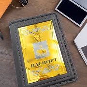 Обложка на паспорт из кожи «Герб Пермского края» — фотография 1