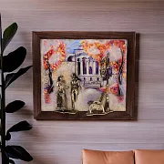 Картина «Вечерняя прогулка. Ессентуки» на ониксе — фотография 1