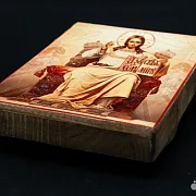 Икона "Господь-Вседержитель на троне" 15*12 см — фотография 3