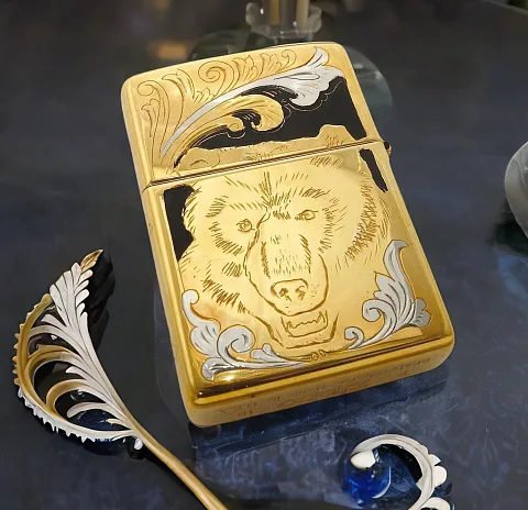 Зажигалка Zippo с гравировкой "Медведь". Златоуст