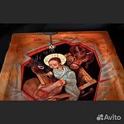 Икона деревянная "Рождество Христово" — фотография 7