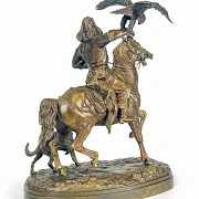Бронзовая композиция «Охота с беркутом», 13,1 кг — фотография 3