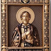 Икона резная Роман Рязанский — фотография 4