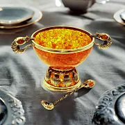 Салатница суенирная из янтаря с ложкой — фотография 1