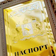 Обложка на паспорт из кожи «Герб Свердловской области» — фотография 3