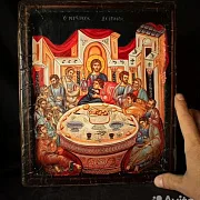 Тайная вечеря. Дерево, левкас, ручная работа — фотография 1