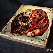 Икона " Серафим Саровский" Старение — фотография 3